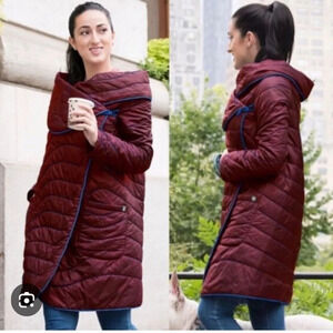 BetaBrand Rumpl Quilted Wrap Jacket Maroon/Red Sz XS/S Excellent Condition